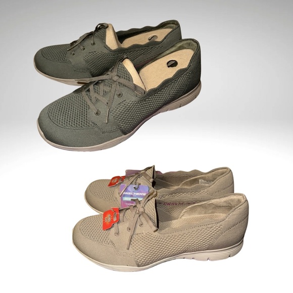 Skechers memory foam knit sneaker scallop edge - Picture 2 of 16